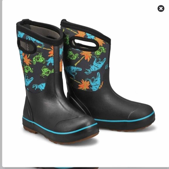 BOGS | Classic II Dino Dodo Boys Black Sz 3 - Picture 1 of 8